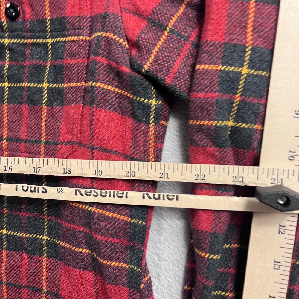 Wallace & Barnes J.Crew Heavyweight Flannel Shirt Mens Medium Red Plaid E4467 - Picture 4 of 9
